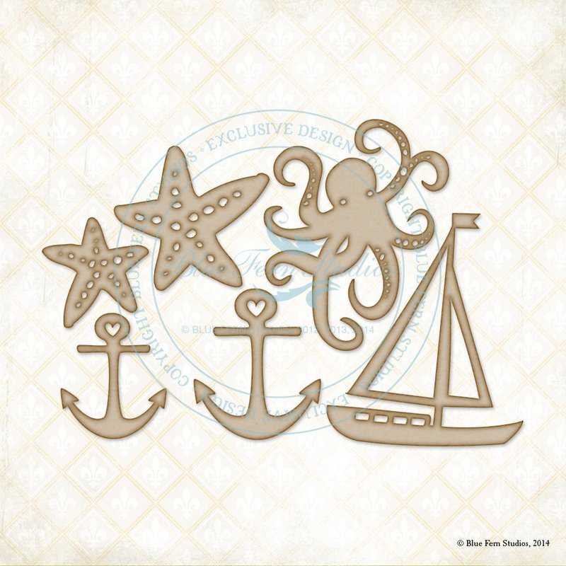 Seaside Cottage - Nautical set Chipboard