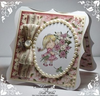 Girl with Xmas Bouquet Clear Stamp