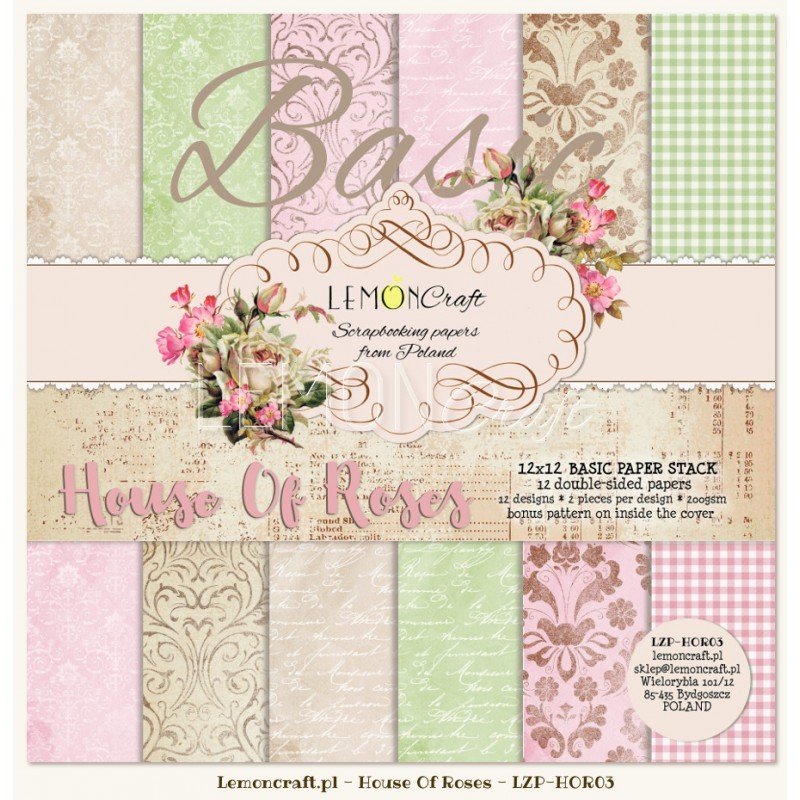House of Roses 12X12 Basic Paper Stack