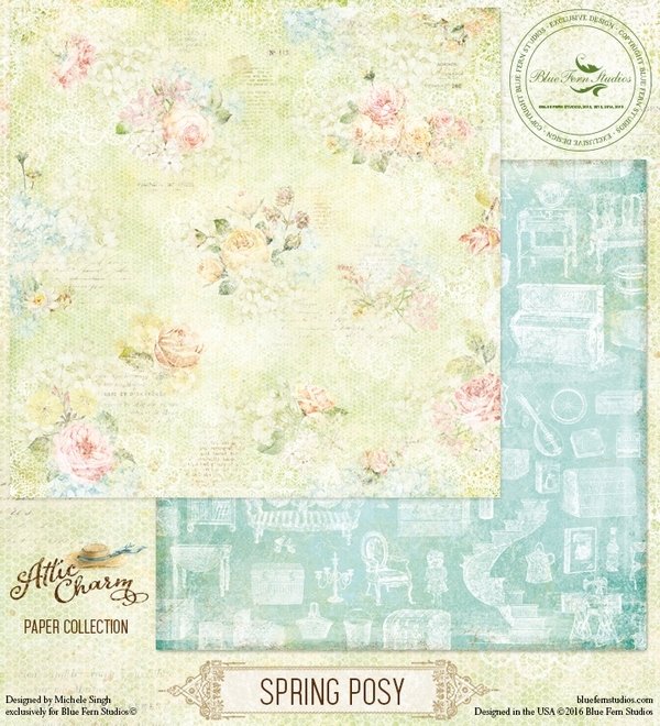 Attic Charm 12x12  View All (10), Choose an Option: Spring Posy