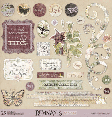 BLUE FERN STUDIOS  Remnants - Printed Chipboard Sheet