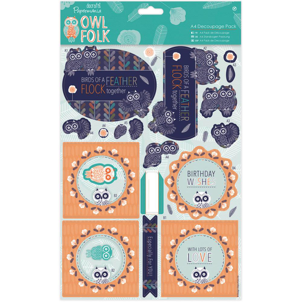 &#39;OWL FOLK&#39; ~ Birds of a Feather DeCoupage pack