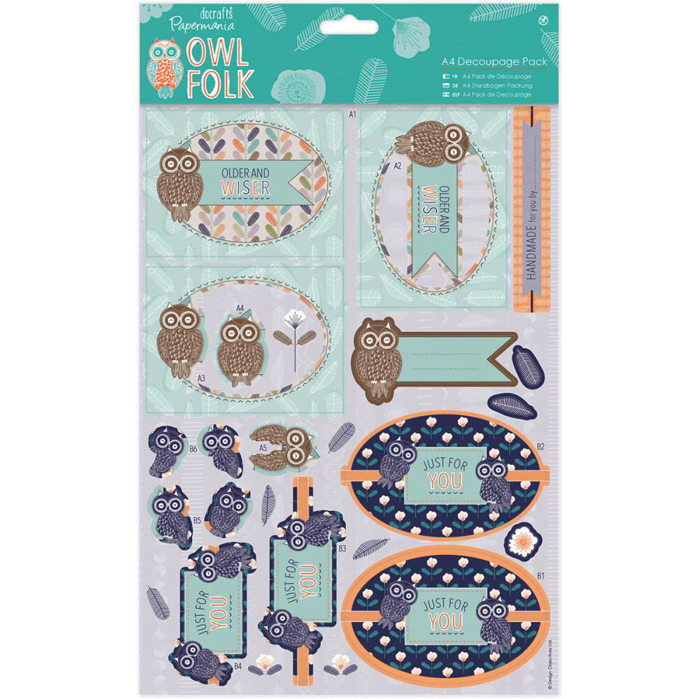 &#39;OWL FOLK&#39; ~ Older &amp; Wiser DeCoupage pack
