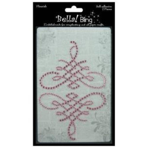 Bella Bling Pink Rhinestone Swirls
