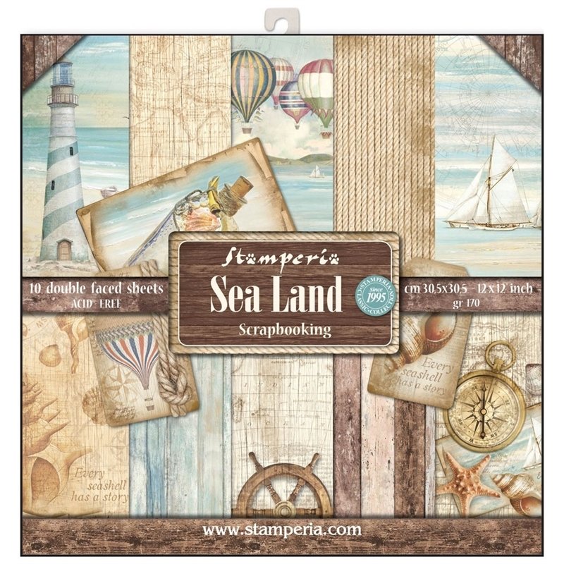 STAMPERIA SEA LAND 12x12 Paper Set