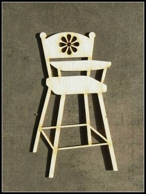 Highchair with Flower Chipboard
