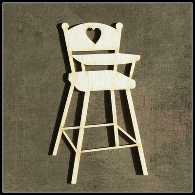 Highchair with Heart Chipboard