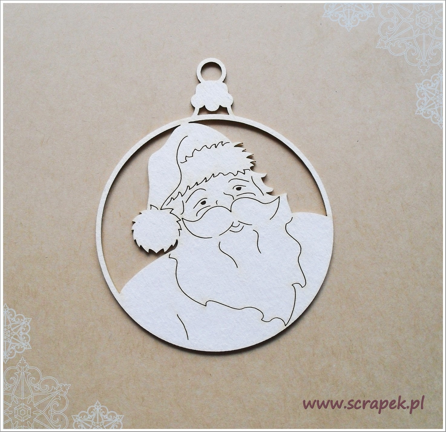 Santa Bauble Chipboard