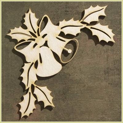Holly with Bells Chipboard