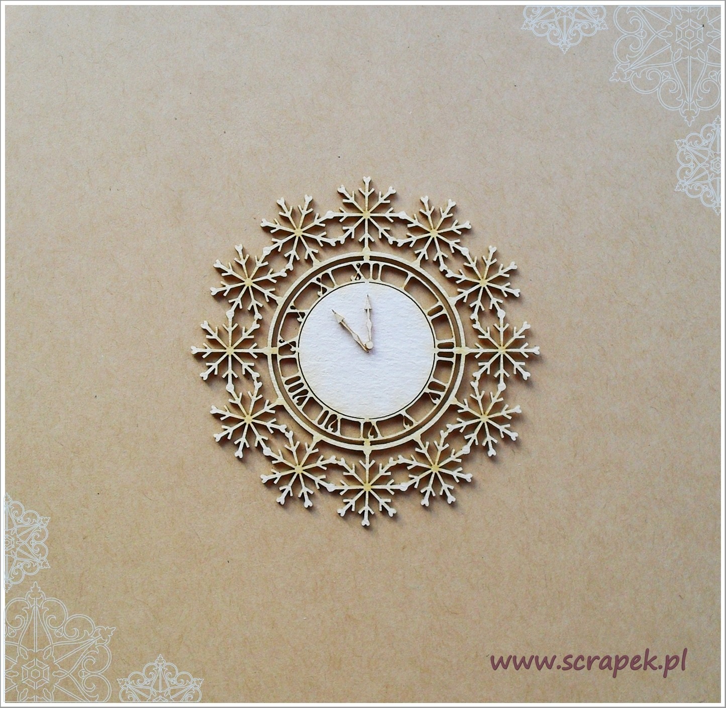 Snowflake Clock Chipboard