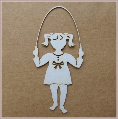 Girl With Skipping Rope Chipboard