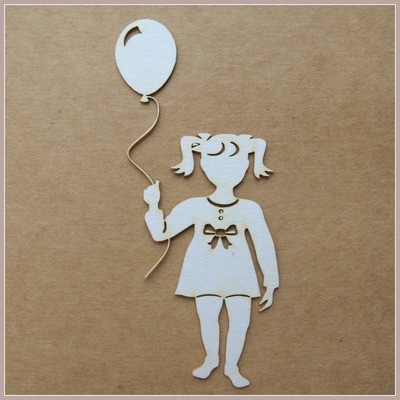 Girl With Balloon Chipboard
