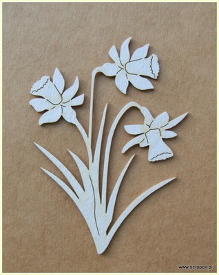 Bunch of  Daffodils Chipboard