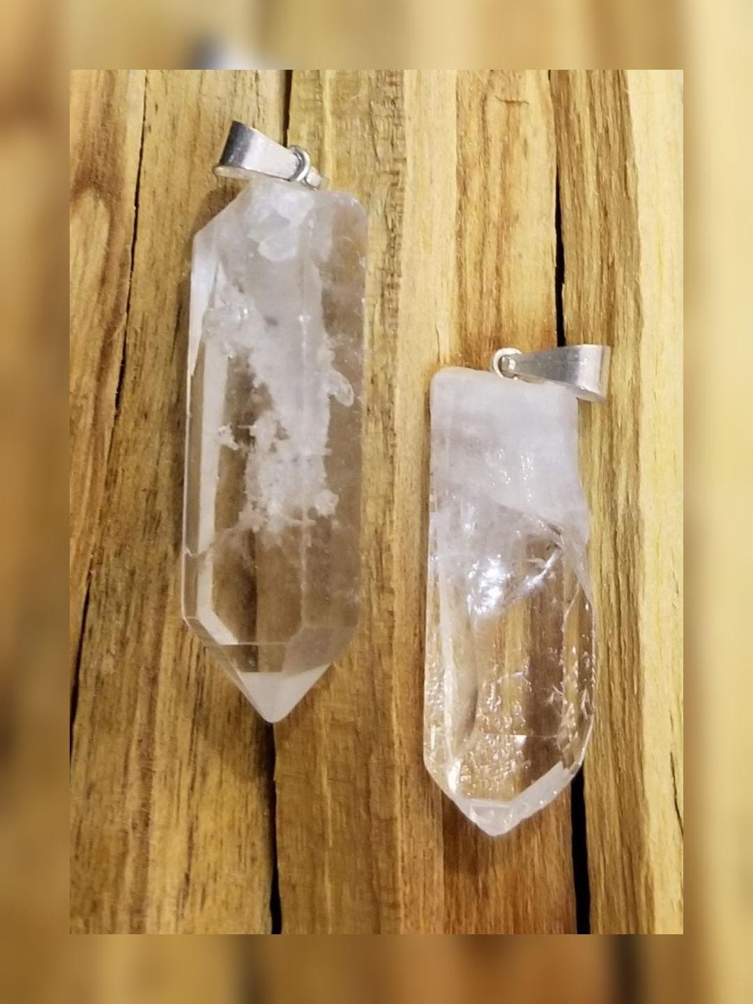 Clear Quartz natural stone necklace