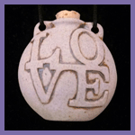 Round LOVE Clay Necklace