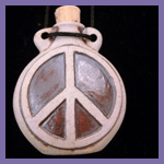 Round Peace Sign Clay Necklace