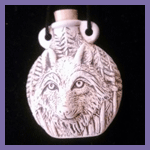 Wolf Face Clay Necklace