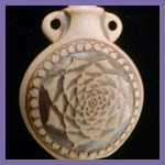 Round Lotus Flower Clay Necklace