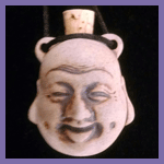 Double Sided Happy Buddha Face Clay Necklace