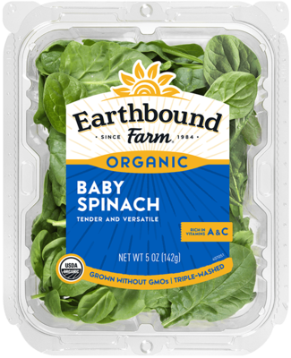 Earthbound Farm - Spinach - 142g Box - 142g