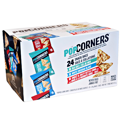 *NEW* - Popcorners - Whole Grain Chips - Assorted Pack - 24x28g