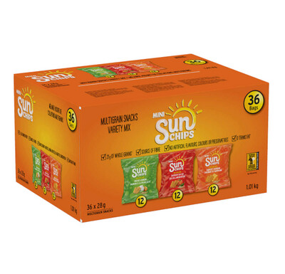 *NEW* - Sunchips - Multi Grain Chips - Variety Mix - 36x28g