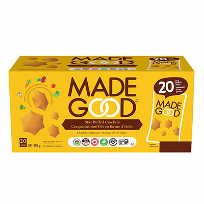 *NEW* - Made Good - Star Puffed Crackers - Cheddar - 30x20g