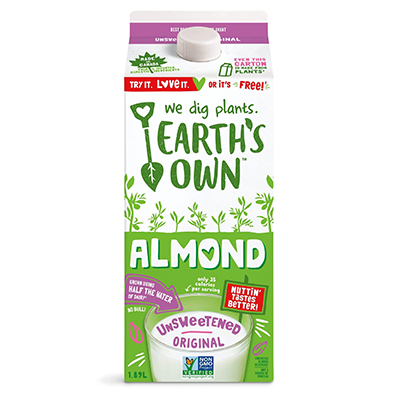 *NEW* - Earth's Own - Almond Milk - Unsweetened - 1.89L