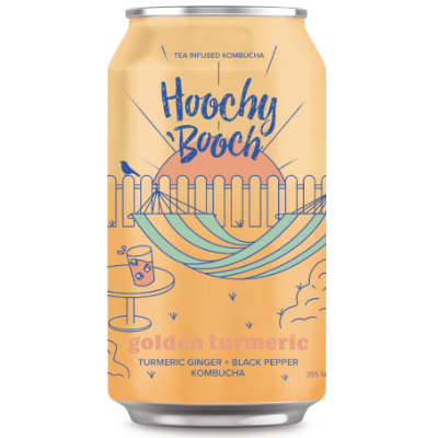 Hoochy Booch - Kombucha - Golden Turmeric - 6x355mL