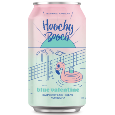Hoochy Booch - Kombucha - Blue Valentine - 6x355mL