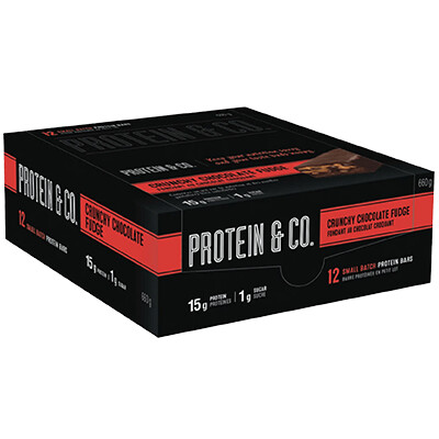 *NEW* - Protein & Co. - Protein Bars - Crunchy Chocolate Fudge - 12x53g