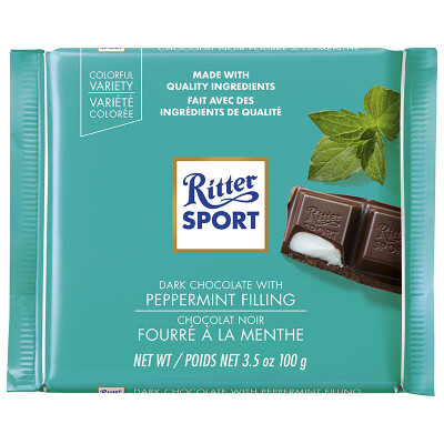 Ritter Sport - Dark Chocolate - Peppermint Filling - 12x100g