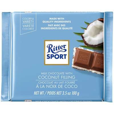 *NEW* - Ritter Sport - Milk Chocolate - Coconut Filling - 12x100g