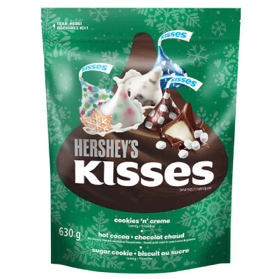 *NEW* - Hershey's - Kisses Veriety Bag Holiday  - Cookies and Cream, Hot Cocoa and Sugar Cookie  - 630g