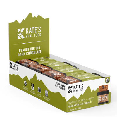 *NEW* - Kate's Real Food - Organic Energy Bar  - Peanut Butter Dark Chocolate  - 12x62g