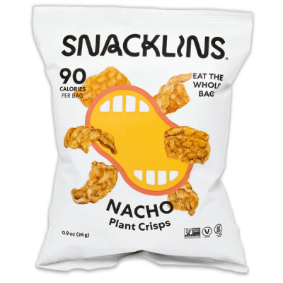 *NEW* - Snacklins - Plant Crisps - Nacho - 12x26g