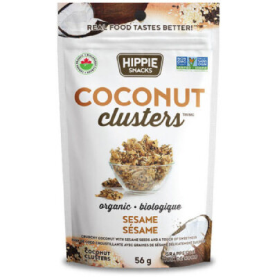 *NEW* - Hippie Snacks  - Coconut Clusters  - Sesame - 12x56g