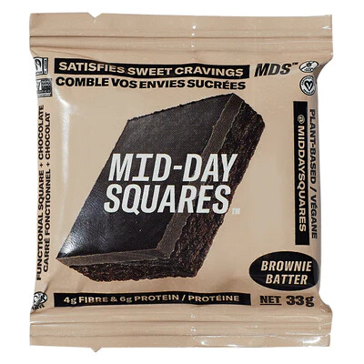 Mid-Day Squares - Chocolate Protein Squares - Brownie Batter - 12x33g