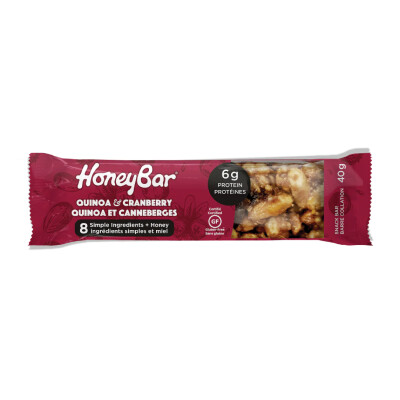 Honey Bar  - Protein Bar - Quinoa and Cranberry - 15x40g