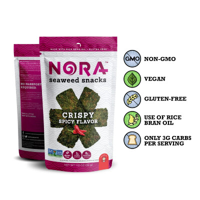 *NEW* - NORA - Seaweed Snacks - Spicy - 12x45g