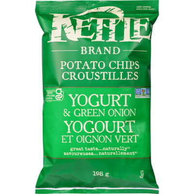 Kettle - Potato Chips - Yogurt & Green Onion  - 12x198g