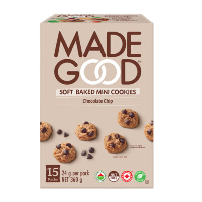 *NEW* - Made Good  - Soft Baked Mini Cookies - Chocolate Chip - 15x24g
