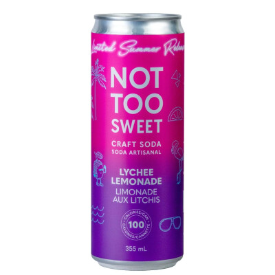 *NEW* - Not Too Sweet - Craft Soda - Lychee Lemonade - 12x355mL