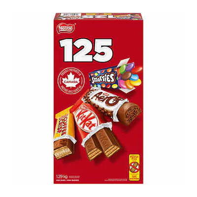 *NEW* - Nestle - Chocolate Bar Variety Pack - Kitkat, Aero, Coffee Crisp, and Smarties - 125Units