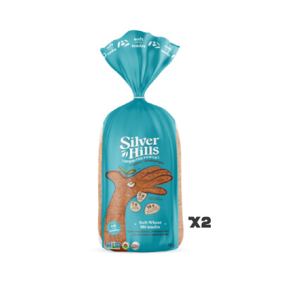 *NEW* - Silver Hills - Organic Sliced Bread - Soft Wheat  2 Pack - 680g