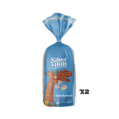 *NEW* - Silver Hills - Organic Sliced Bread - Little Big,  2 Pack - 430g