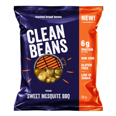 Clean Beans - Roasted Broad Beans - Sweet Mesquite BBQ - 10x28g