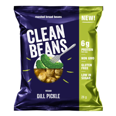 Clean Beans - Roasted Broad Beans - Dill Pickle - 10x28g