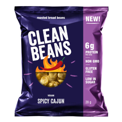 Clean Beans - Roasted Broad Beans - Spicy Cajun - 10x28g