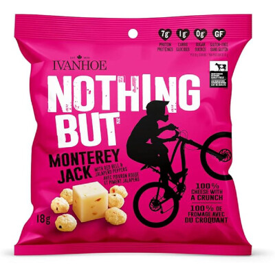 Ivanhoe - Nothing But Cheese Snacks - Monterey Jack (with red bell &amp; jalapeno peppers) - 12x18g